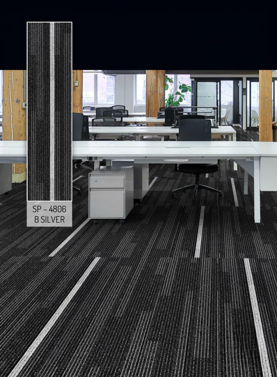 Hego Spark Wall to Wall Carpet | Silver | Stylish & Durable Flooring | Enera