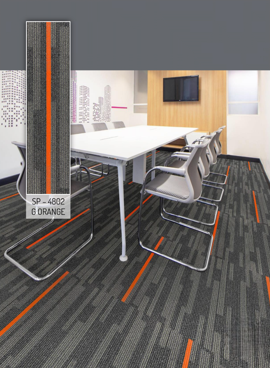 Hego Spark Wall to Wall Carpet | Orange | Vibrant & Resilient Flooring | Enera