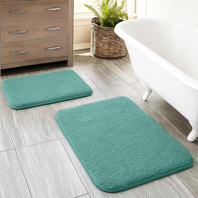 Enera Stella Microfibre Bath Mat 1960 GSM Non-Slip Aqua 50x80cm