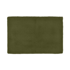 Olive green rectangular bathmat with soft textured surface, ideal for bathroom use