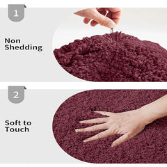 Enera Ruby Maroon Microfibre Bathmat Runner 2980 GSM Anti-Skid Rug 60x152 cm