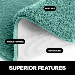 Enera Stella Microfibre Bath Mat 1960 GSM Non-Slip Aqua 50x80cm