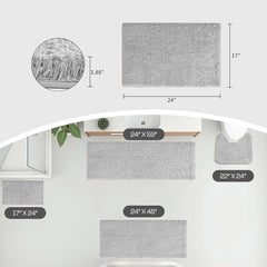 Enera Stone Microfibre Bathmat Runner 2980 GSM Anti-Skid Rug 60x152 cm