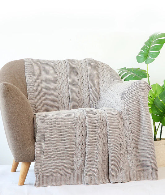 Pluchi 100% Cotton Throw Blanket | All Season Sofa & Bed Blanket
