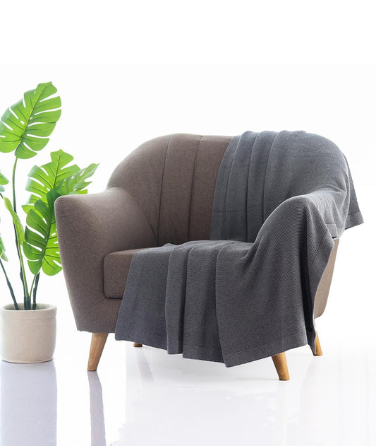 Pluchi 100% Cotton Throw Blanket | All Season Sofa & Bed Blanket
