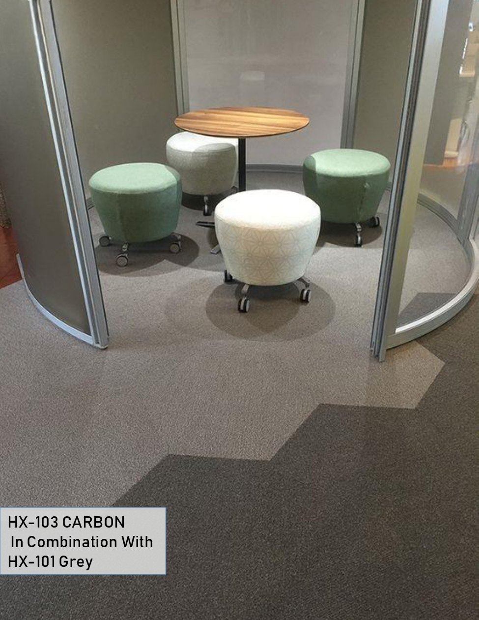 Hego Hexagon Carbon Colour Carpet Tile - Sleek & Modern Flooring Solution | Enera