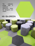 Hego Hexagon Green Colour Carpet Tile - Fresh & Advanced Flooring Solution | Enera