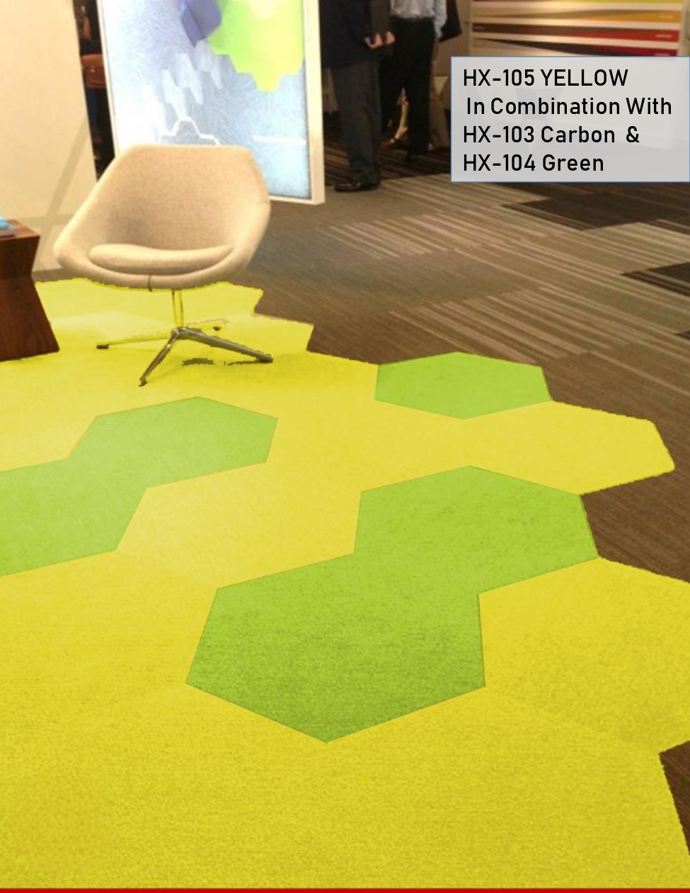 Hego Hexagon Yellow Colour Carpet Tile - Bright & Cutting-Edge Flooring | Enera