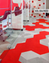 Hego Hexagon Red Colour Carpet Tile - Modern & Innovative Flooring Solution | Enera