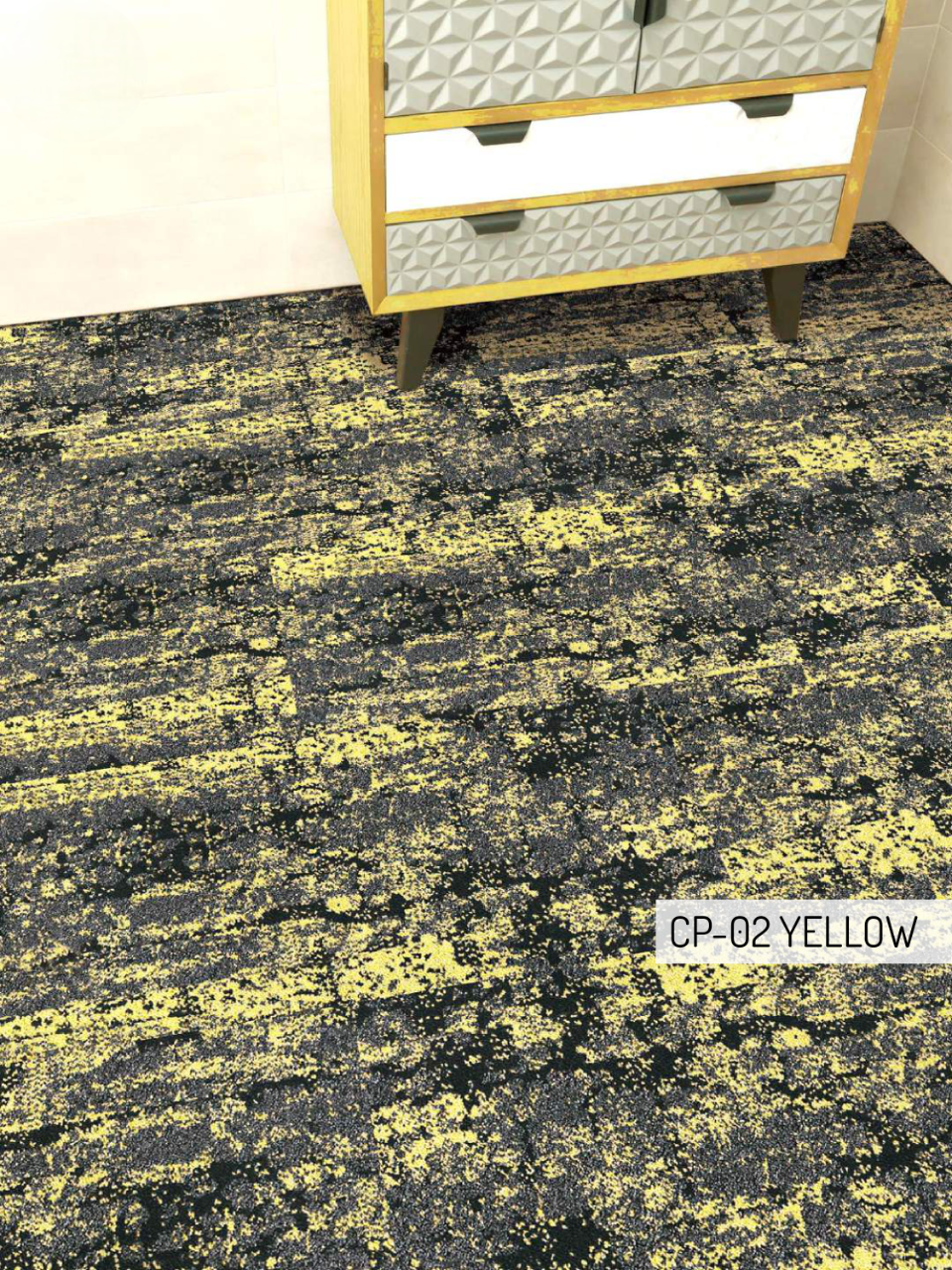 Hego Colour Point Wall to Wall Carpet | Yellow | Bright & Durable Flooring | Enera