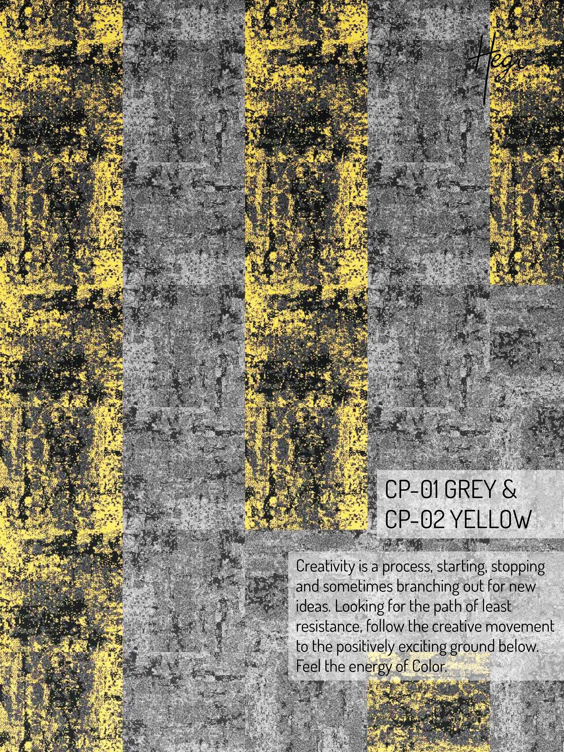 Hego Colour Point Wall to Wall Carpet | Yellow & Grey | Modern & Durable | Enera