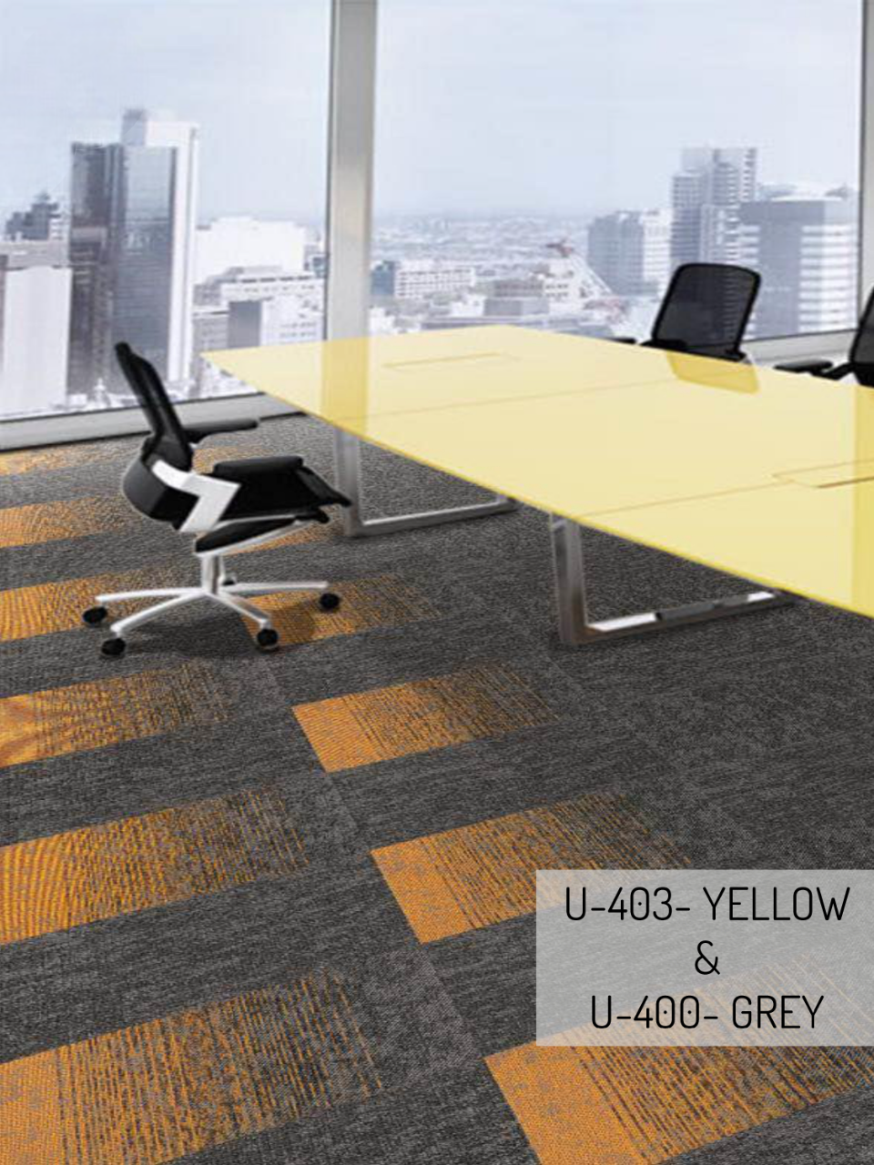 Hego Unique Wall to Wall Carpet | Yellow & Grey | Elegant & Durable Flooring | Enera