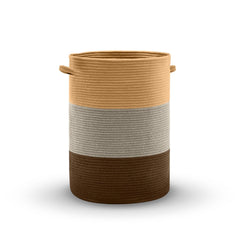 Saprose Eco Weave Drawstring Golden Brown Color Basket With Cover - enera