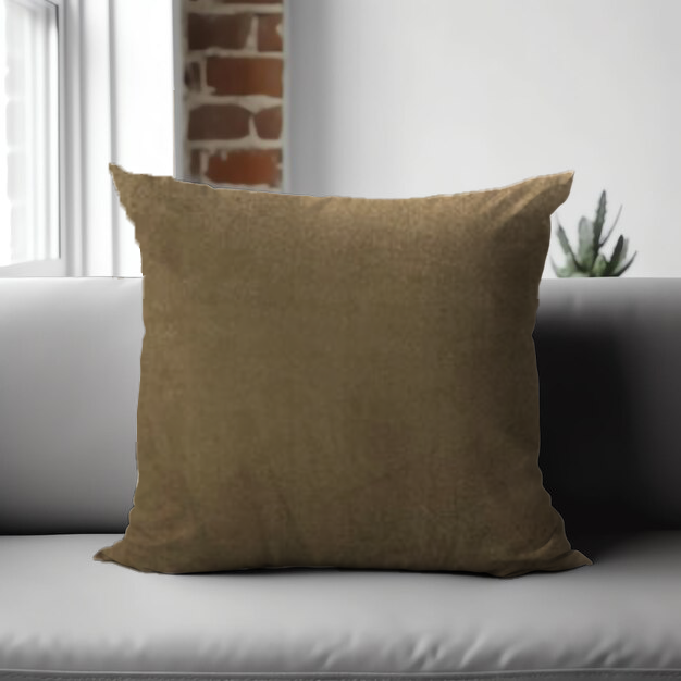 SRM Caro Sn 907 Plain Cushion Cover - Coffee Color, 18x18 | Enera