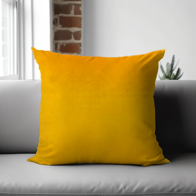 Glam 656 Plain Cushion Cover - SunLite Yellow, 18x18 | Stylish & Vibrant | Enera