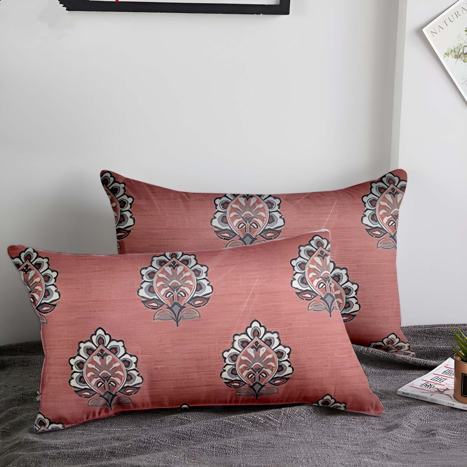 SRM Vict-114 Cushion Cover Pink 11 x 19 | Vibrant & Charming | Enera