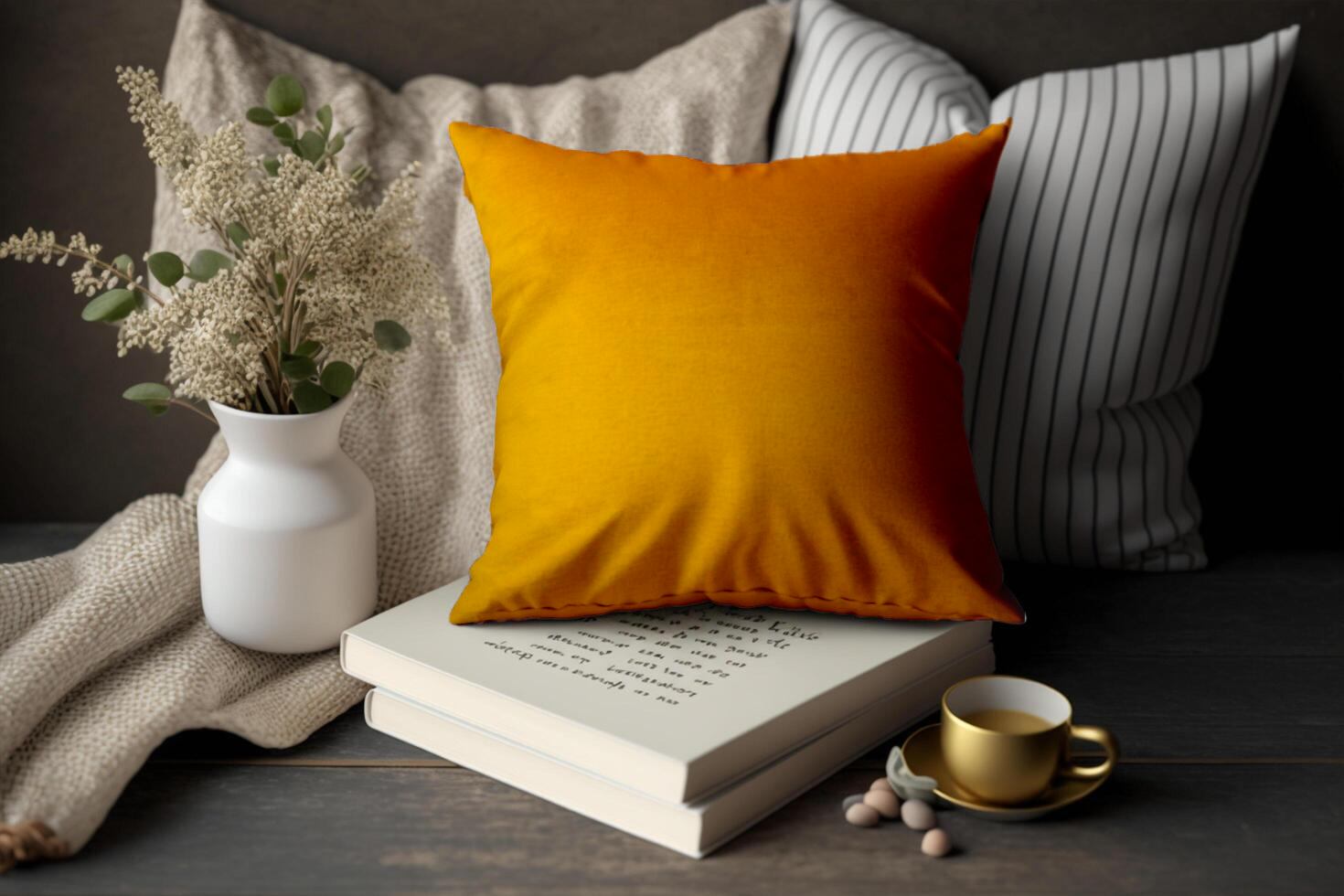 Glam 656 Plain Cushion Cover - SunLite Yellow, 18x18 | Stylish & Vibrant | Enera