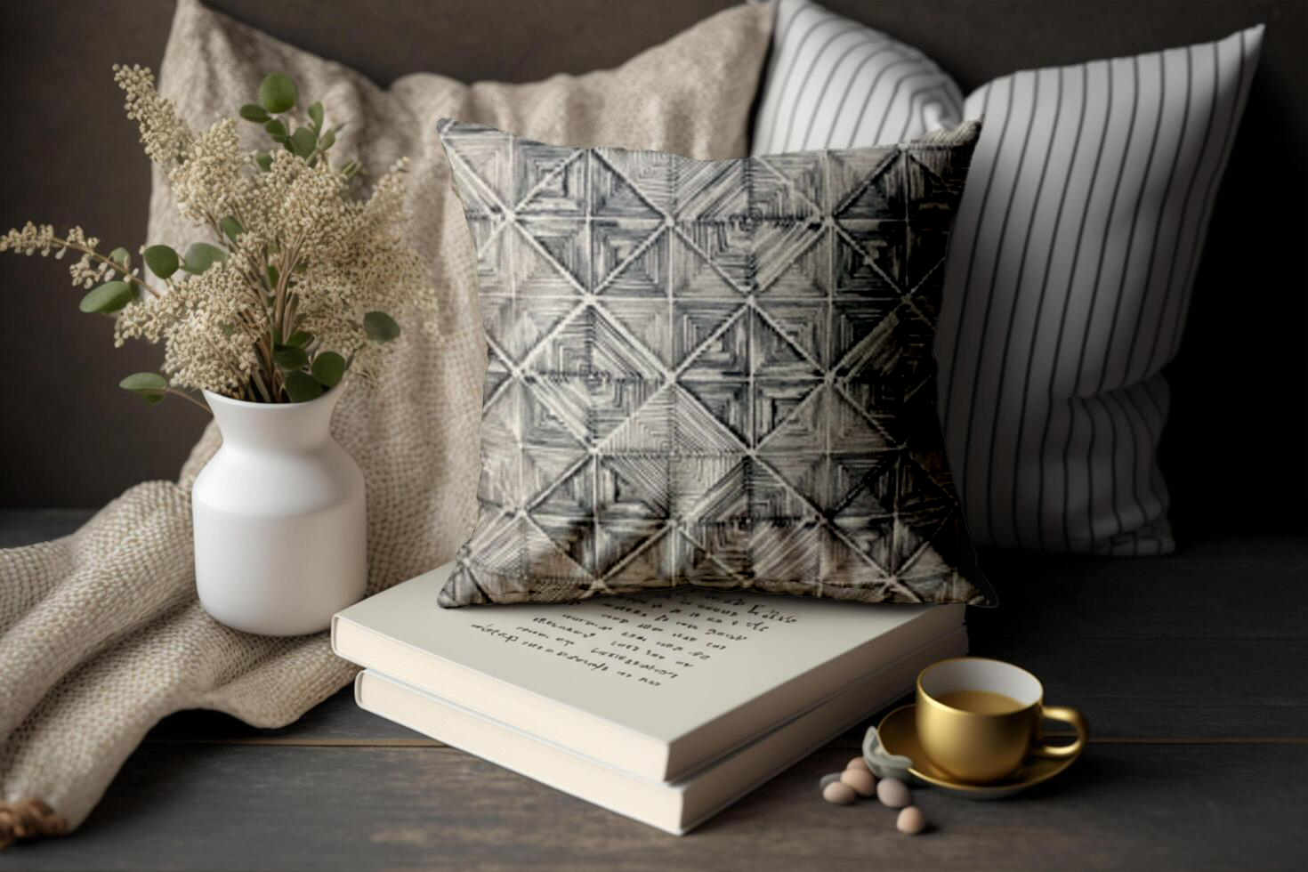 KCF Pina Sn 29227 Grey Cushion Cover 18x18 | Stylish & Modern | Enera