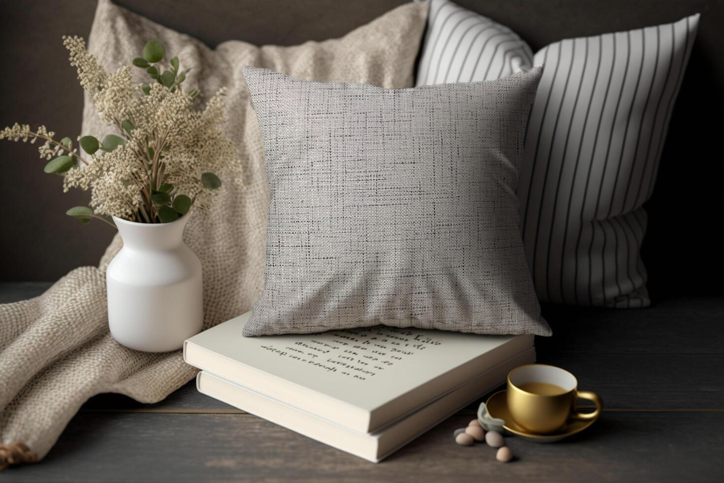 SRM DELI SN 121 Grey Cushion Cover 18x18 Inches | Sleek & Modern | Enera