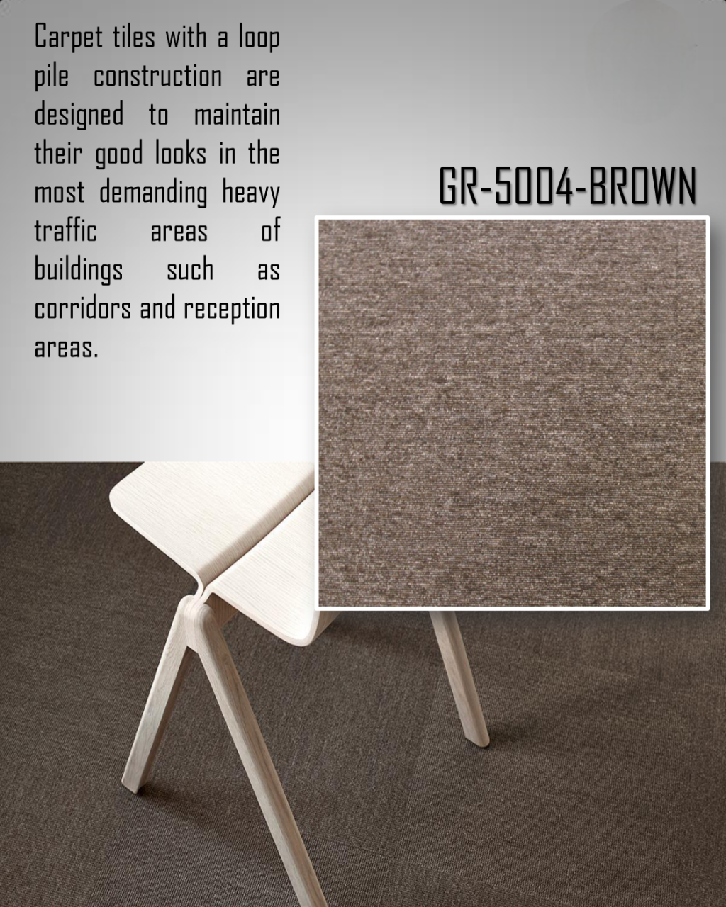 Hego Gravity Brown Carpet Tile Plank | Stylish & High-Performance Flooring | Enera