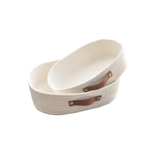 Enera Cotton Rope Storage Baskets 2-Piece Set White