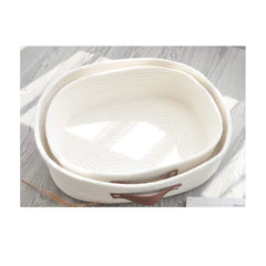 Enera Cotton Rope Storage Baskets 2-Piece Set White