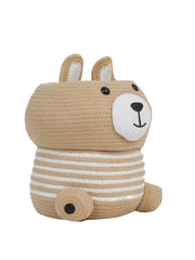 Enera Beige Jute Foldable Storage Basket with Lid & Handle