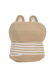 Enera Beige Jute Foldable Storage Basket with Lid & Handle