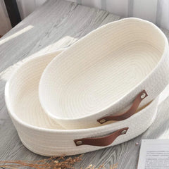 Enera Cotton Rope Storage Baskets 2-Piece Set White