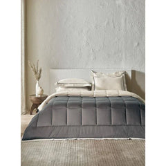 Sansaar Quilted Reversible Comforter Set 100% Pure Cotton (Set of 4)